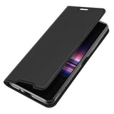 DUX DUCIS For Sony Xperia1 II/Xperia10 II Leather Mobile Phone Cover Magnetic Protective Case Bracket with Cards Slot black_Sony Xperia10 II