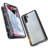 For Huawei P30 Pro/P30 Lite/P30 Front Back Glass Cover Luxury Aluminum Metal Magnet Adsorption Phone Case black_Huawei P30 lite