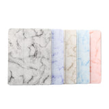 For iPad Pro 10.2 2019 Tablet Cover Marbling Pattern PU Leather Pen Loops Anti-fall Anti-scrach Anti-slip Protect Shell Tri-fold Tablet Case purple