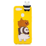 For OPPO F9/F9 PRO 3D Cute Coloured Painted Animal TPU Anti-scratch Non-slip Protective Cover Back Case Striped bear