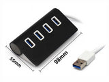 Mini Portable 4 Ports Aluminum Alloy USB Distributor Connector High Speed 3.0 Multiple HUB Splitter Adapter for Hard Drive Laptop Computer Cellphone Camera Silver