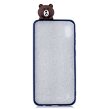 For Samsung A10 3D Cute Coloured Painted Animal TPU Anti-scratch Non-slip Protective Cover Back Case Bear