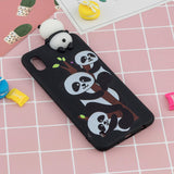 For Samsung A10 3D Cute Coloured Painted Animal TPU Anti-scratch Non-slip Protective Cover Back Case Three pandas