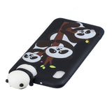 For Samsung A10 3D Cute Coloured Painted Animal TPU Anti-scratch Non-slip Protective Cover Back Case Three pandas