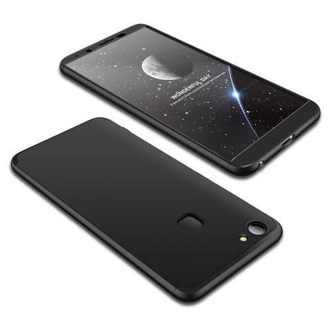 For VIVO V7 plus/Y75S/Y79 3 in 1 360 Degree Non-slip Shockproof Full Protective Case black