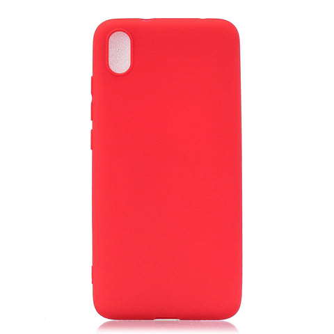 For Redmi 7A Lovely Candy Color Matte TPU Anti-scratch Non-slip Protective Cover Back Case red