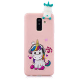 For Samsung A6 plus 2018 3D Cartoon Lovely Coloured Painted Soft TPU Back Cover Non-slip Shockproof Full Protective Case Music unicorn
