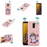 For Samsung A6 plus 2018 3D Cartoon Lovely Coloured Painted Soft TPU Back Cover Non-slip Shockproof Full Protective Case Music unicorn