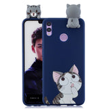 For Huawei Nova 3I 3D Cartoon Lovely Coloured Painted Soft TPU Back Cover Non-slip Shockproof Full Protective Case big face cat