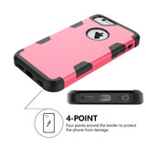 For iPhone 6/6S PC+ Silicone 2 in 1 Hit Color Tri-proof Shockproof Dustproof Anti-fall Protective Cover Back Case Rose red + black