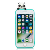 For iPhone 5/5S/SE/6/6S/6 Plus/6S Plus/7/8/7 Plus/8 Plus Phone Case 3D Cartoon Panda Bamboo Cellphone Back Shell Shockproof Smartphone Cover Light blue