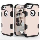 For iPhone 6/6S PC+ Silicone 2 in 1 Hit Color Tri-proof Shockproof Dustproof Anti-fall Protective Cover Back Case Gold + black