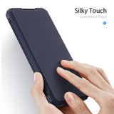 DUX DUCIS for Samsung A21S/A51 5G Magnetic Mobile Phone Holder Leather Case with Cards Slot blue_Samsung A21S