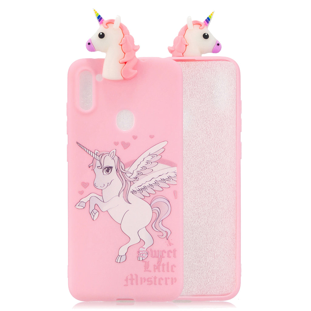 For Samsung A11 Soft TPU Back Cover 3D Cartoon Painting Mobile Phone Case Shell cartoon horse