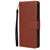 For HUAWEI PSmart 2020/Y5P/Y6P PU Leather Mobile Phone Cover with 3 Cards Slots Phone Frame brown