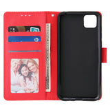 For HUAWEI PSmart 2020/Y5P/Y6P PU Leather Mobile Phone Cover with 3 Cards Slots Phone Frame red
