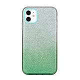 For iphone X/XS/XR/XS MAX/11/11 pro MAX Phone Case Gradient Color Glitter Powder Phone Cover with Airbag Bracket green