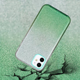 For iphone X/XS/XR/XS MAX/11/11 pro MAX Phone Case Gradient Color Glitter Powder Phone Cover with Airbag Bracket green