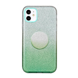 For iphone X/XS/XR/XS MAX/11/11 pro MAX Phone Case Gradient Color Glitter Powder Phone Cover with Airbag Bracket green
