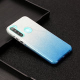 For Samsung A01/A11 European version/A31/A71 Phone Case Gradient Color Glitter Powder Phone Cover with Airbag Bracket blue