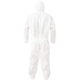 Disposable Bootie and Hood Coverall Suit Dustproof Breathable SMS Non-woven Isolation Garment 165cm