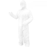Disposable Bootie and Hood Coverall Suit Dustproof Breathable SMS Non-woven Isolation Garment 175cm