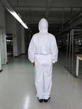 Disposable Bootie and Hood Coverall Suit Dustproof Breathable SMS Non-woven Isolation Garment 185cm