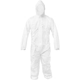 Disposable Bootie and Hood Coverall Suit Dustproof Breathable SMS Non-woven Isolation Garment 185cm