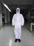 Disposable Bootie and Hood Coverall Suit Dustproof Breathable SMS Non-woven Isolation Garment 165cm