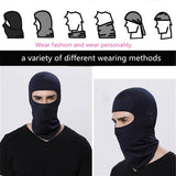 Outdoor Ski Motorcycle Cycling Balaclava Full Face Mask Neck Cover Ultra Thin  red_adjustable