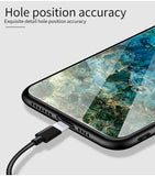 For OPPO Realme 3 Pro/Realme 5/Realme 5 Pro Mobile Shell Soft TPU Phone Case Glass Back Panel Gradient Design Overall Protective Shell Colorful nebula