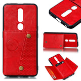 For OPPO F11 pro PU Leather Flip Stand Shockproof Cell Phone Cover Double Buckle Anti-dust Case With Card Slots Pocket Light Brown