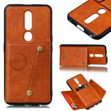 For OPPO F11 pro PU Leather Flip Stand Shockproof Cell Phone Cover Double Buckle Anti-dust Case With Card Slots Pocket Light Brown