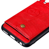 For VIVO Y17 Shockproof Double Buckle Wallet Case Cell Phone Case PU Leather Flip Stand Phone Cover With Card Slots gray