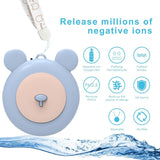 USB Wearable Air Purifier Necklace Portable Mini Air Lonizers for Adults Kids blue
