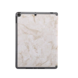 For iPad Pro 10.2 2019 Tablet Cover Marbling Pattern PU Leather Pen Loops Anti-fall Anti-scrach Anti-slip Protect Shell Tri-fold Tablet Case pink