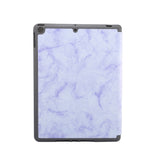 For iPad Pro 10.2 2019 Tablet Cover Marbling Pattern PU Leather Pen Loops Anti-fall Anti-scrach Anti-slip Protect Shell Tri-fold Tablet Case gray