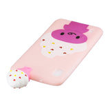 For Samsung A10 3D Cute Coloured Painted Animal TPU Anti-scratch Non-slip Protective Cover Back Case ice cream