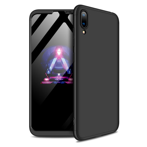 For HUAWEI Y7 pro 2019 Ultra Slim PC Back Cover Non-slip Shockproof 360 Degree Full Protective Case black