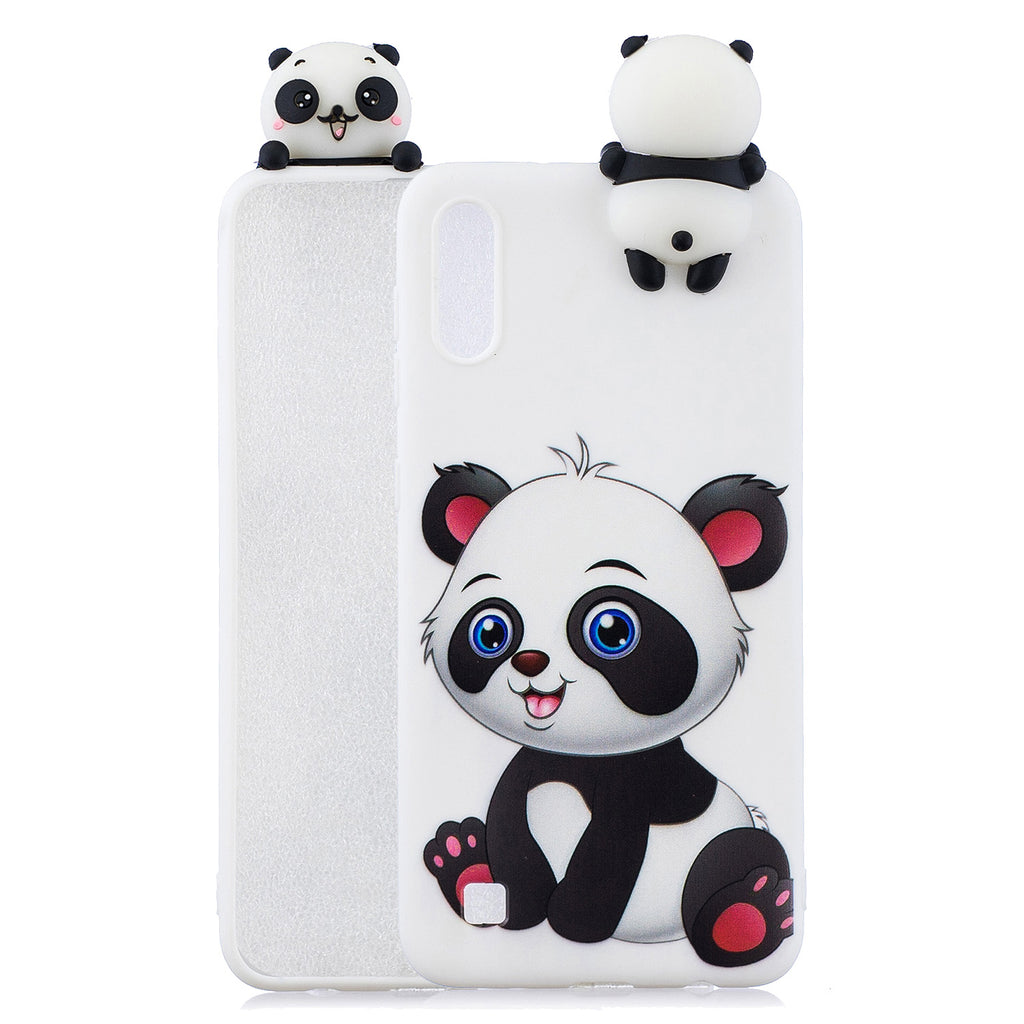 For Samsung A10 3D Cute Coloured Painted Animal TPU Anti-scratch Non-slip Protective Cover Back Case a panda