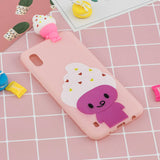 For Samsung A10 3D Cute Coloured Painted Animal TPU Anti-scratch Non-slip Protective Cover Back Case ice cream
