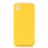 For Redmi 7A Lovely Candy Color Matte TPU Anti-scratch Non-slip Protective Cover Back Case yellow