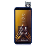 For Samsung A6 plus 2018 3D Cartoon Lovely Coloured Painted Soft TPU Back Cover Non-slip Shockproof Full Protective Case big face cat