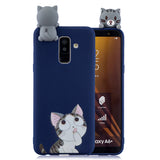 For Samsung A6 plus 2018 3D Cartoon Lovely Coloured Painted Soft TPU Back Cover Non-slip Shockproof Full Protective Case big face cat