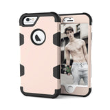 For iPhone 6/6S PC+ Silicone 2 in 1 Hit Color Tri-proof Shockproof Dustproof Anti-fall Protective Cover Back Case Gold + black