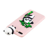 For iPhone 5/5S/SE/6/6S/6 Plus/6S Plus/7/8/7 Plus/8 Plus Phone Case 3D Cartoon Panda Bamboo Cellphone Back Shell Shockproof Smartphone Cover Pink