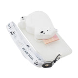 For Samsung A10S A20S TPU Full Protective Cartoon Mobile Phone Cover with Coin Purse+Hanging Lanyard 6 white big bear