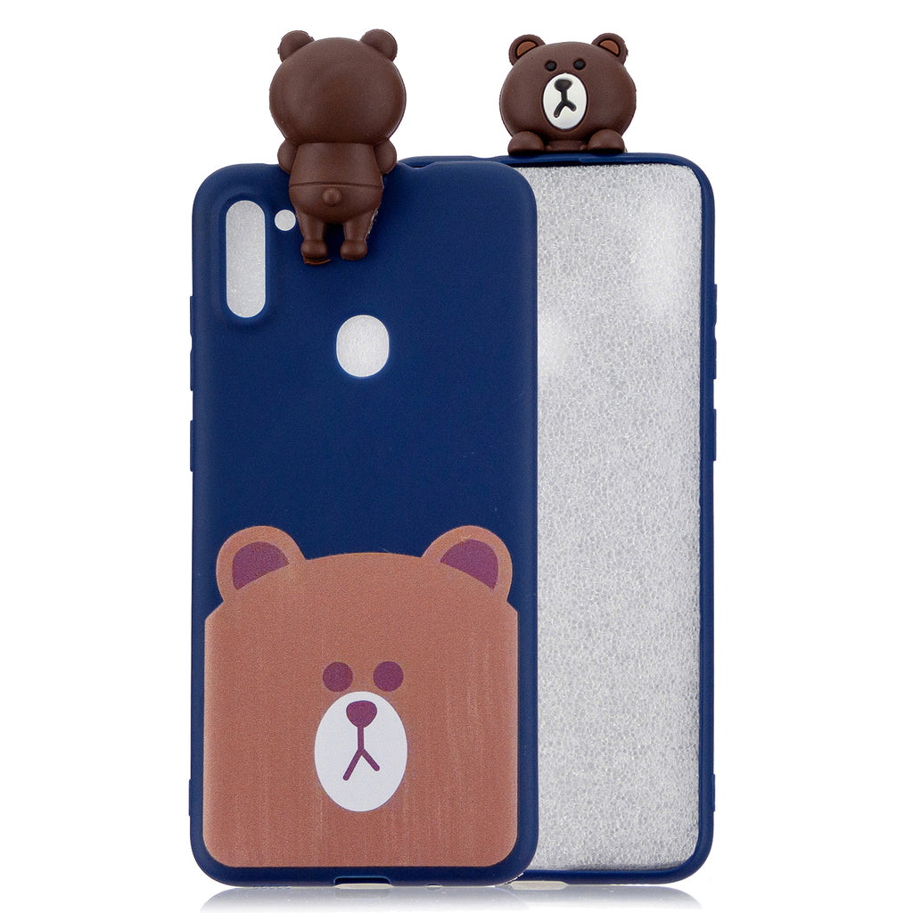 For Samsung A11 Soft TPU Back Cover 3D Cartoon Painting Mobile Phone Case Shell Little bear