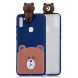 For Samsung A11 Soft TPU Back Cover 3D Cartoon Painting Mobile Phone Case Shell Little bear