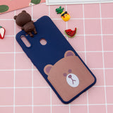 For Samsung A11 Soft TPU Back Cover 3D Cartoon Painting Mobile Phone Case Shell Little bear